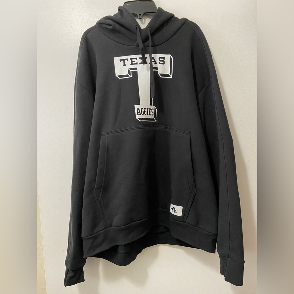 Adidas Texas A&M Football Team Issued Black Block Texas Aggies Sweatshirt Size L